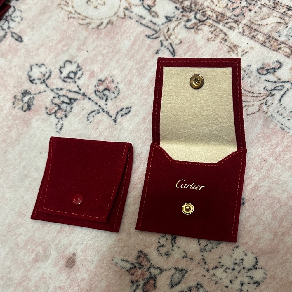 Cartier Burgundy Pouch with Cream Interior
